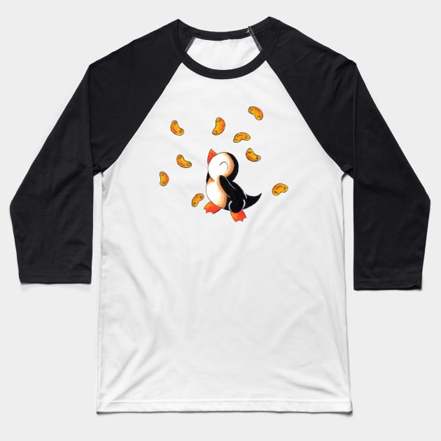 Macaroni Penguin Baseball T-Shirt by KristenOKeefeArt